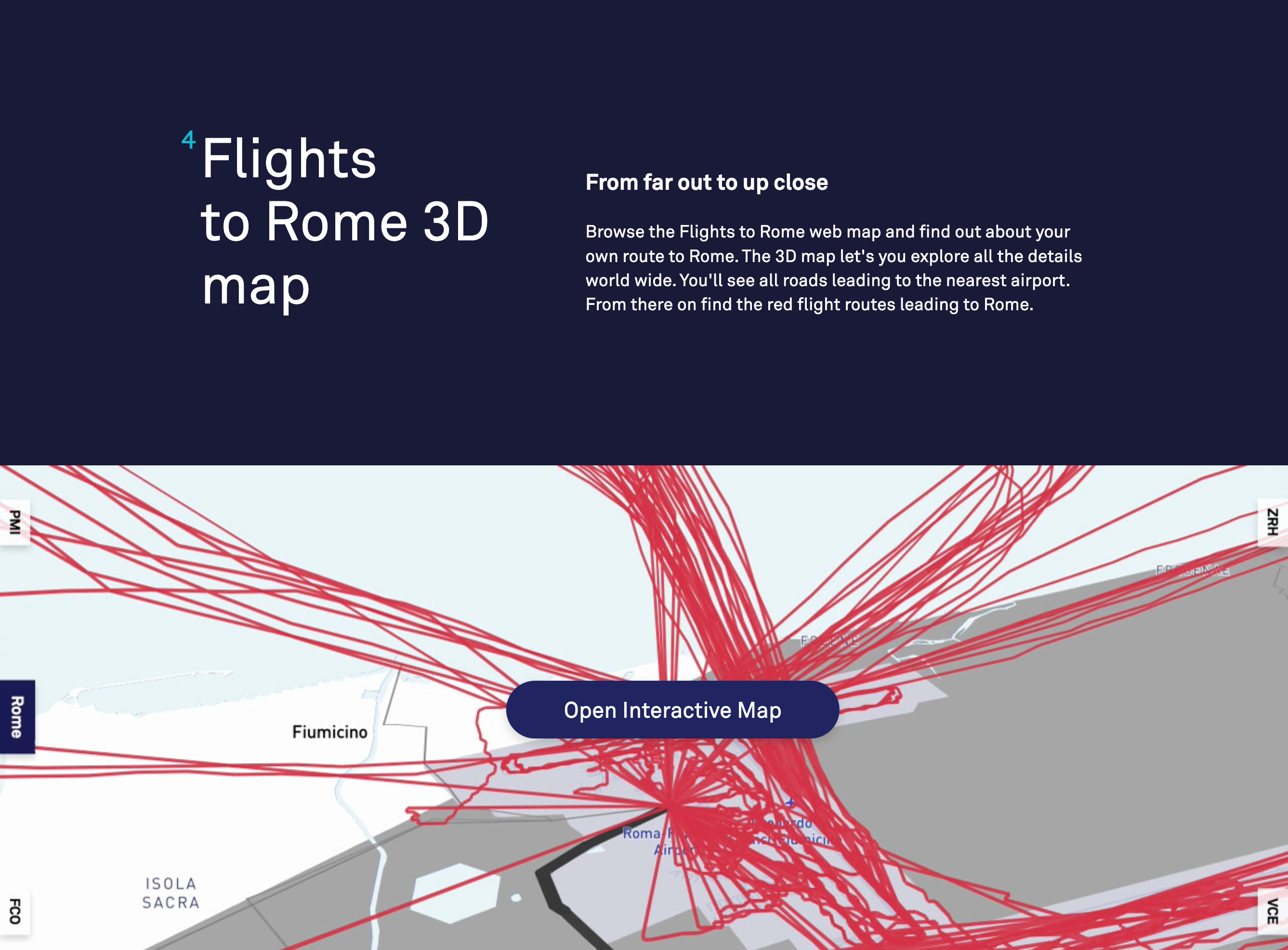 Section that linked to the interactive map