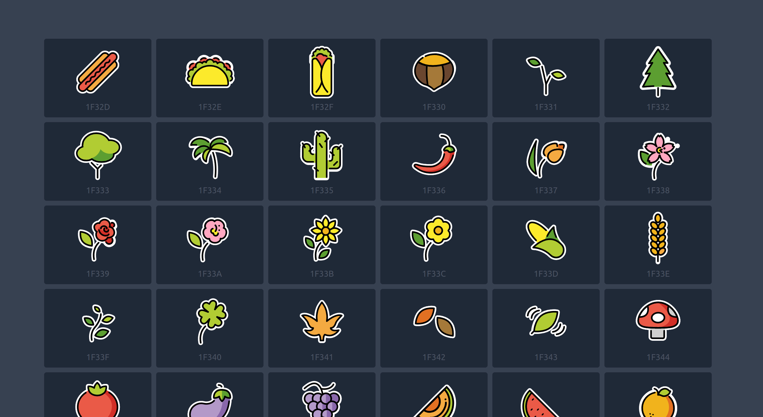 The screenshot of the website showing the emoji